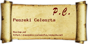 Peszeki Celeszta névjegykártya